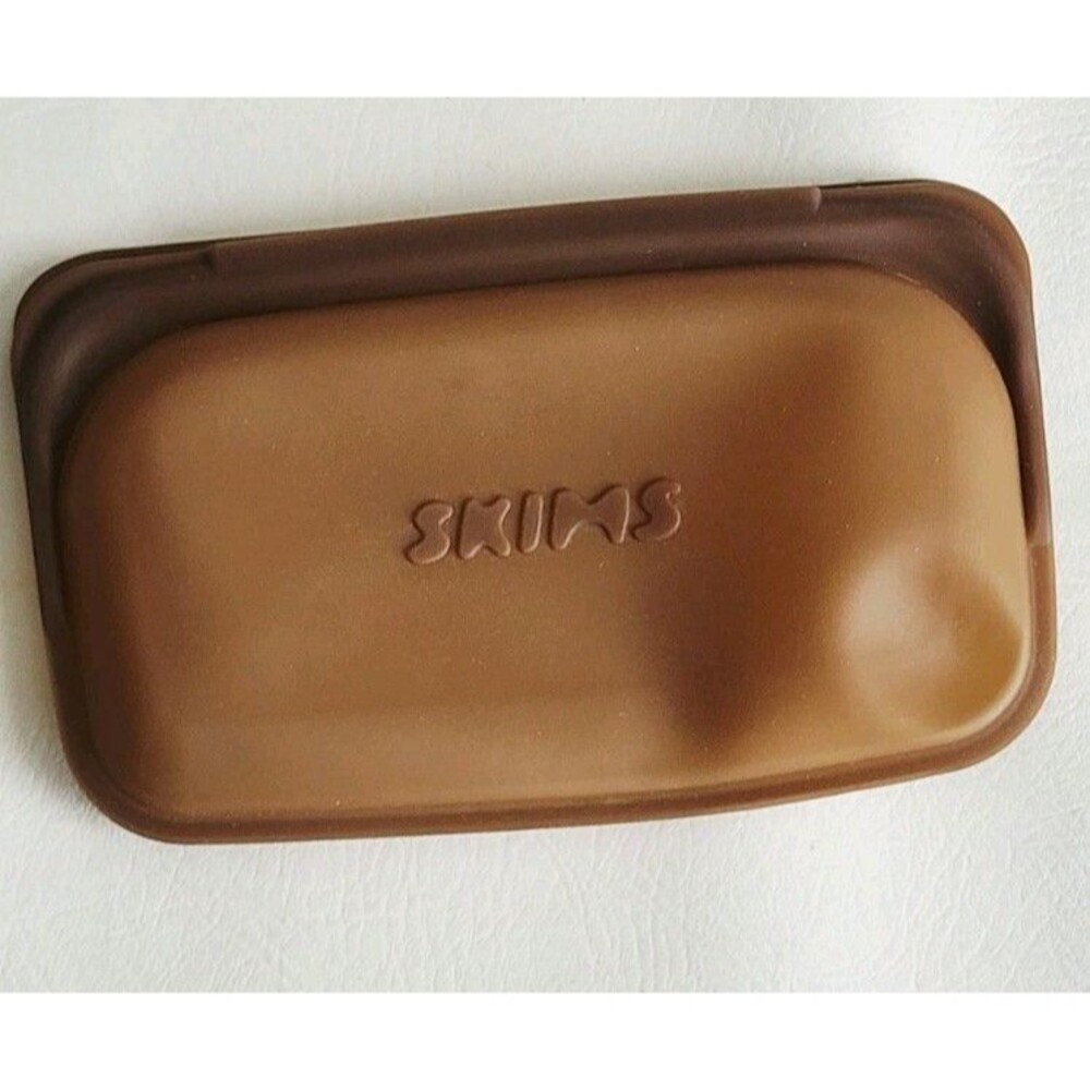 Skims Rare Brown Reusable Silicon Pouch Bag Waterproof
